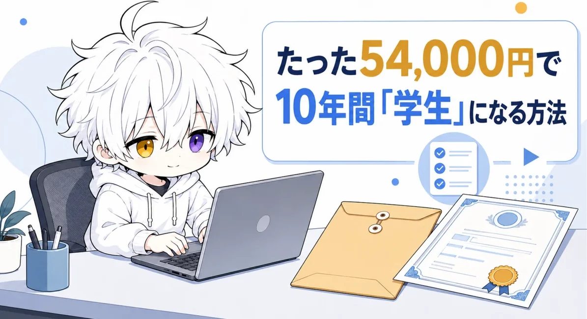 【学割活用術】たった54,000円で10年間「学生」になれる方法｜放送大学の最安在籍術と学割活用まとめ【2026年版】