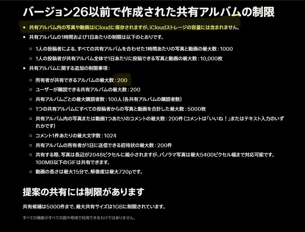 共有アルバムを利用する手順