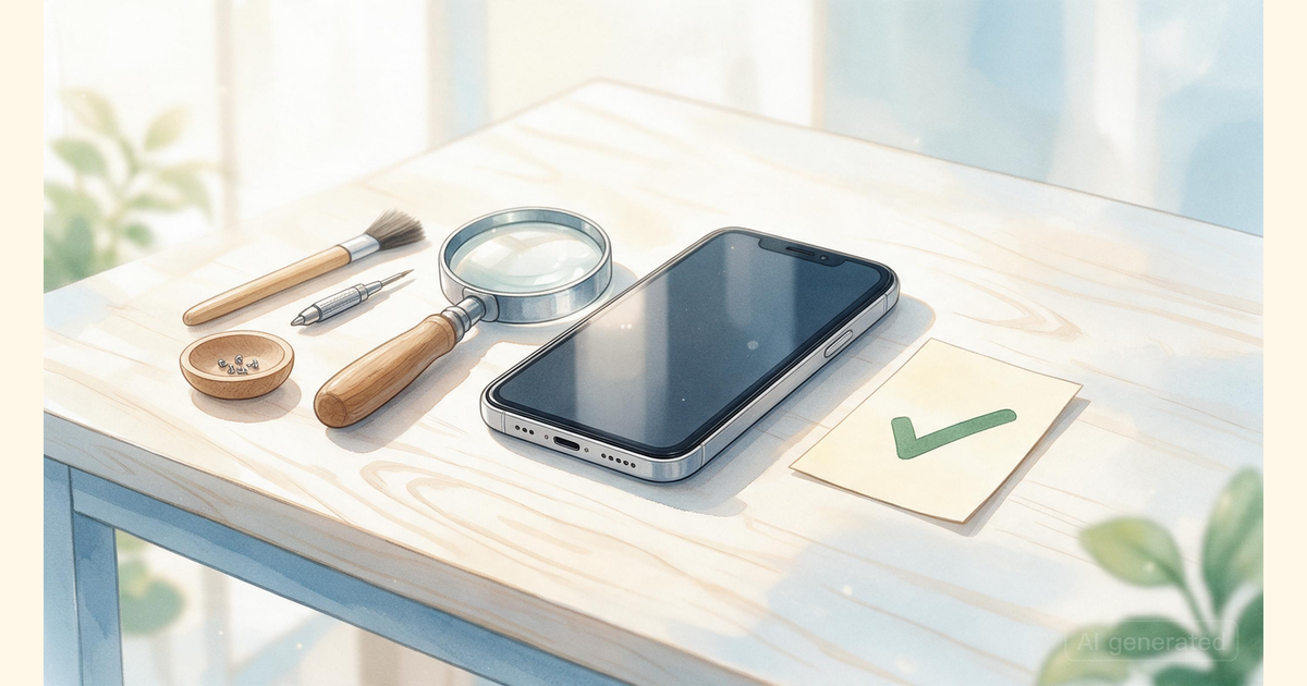 スマートフォンの検査と整備を説明するイラスト