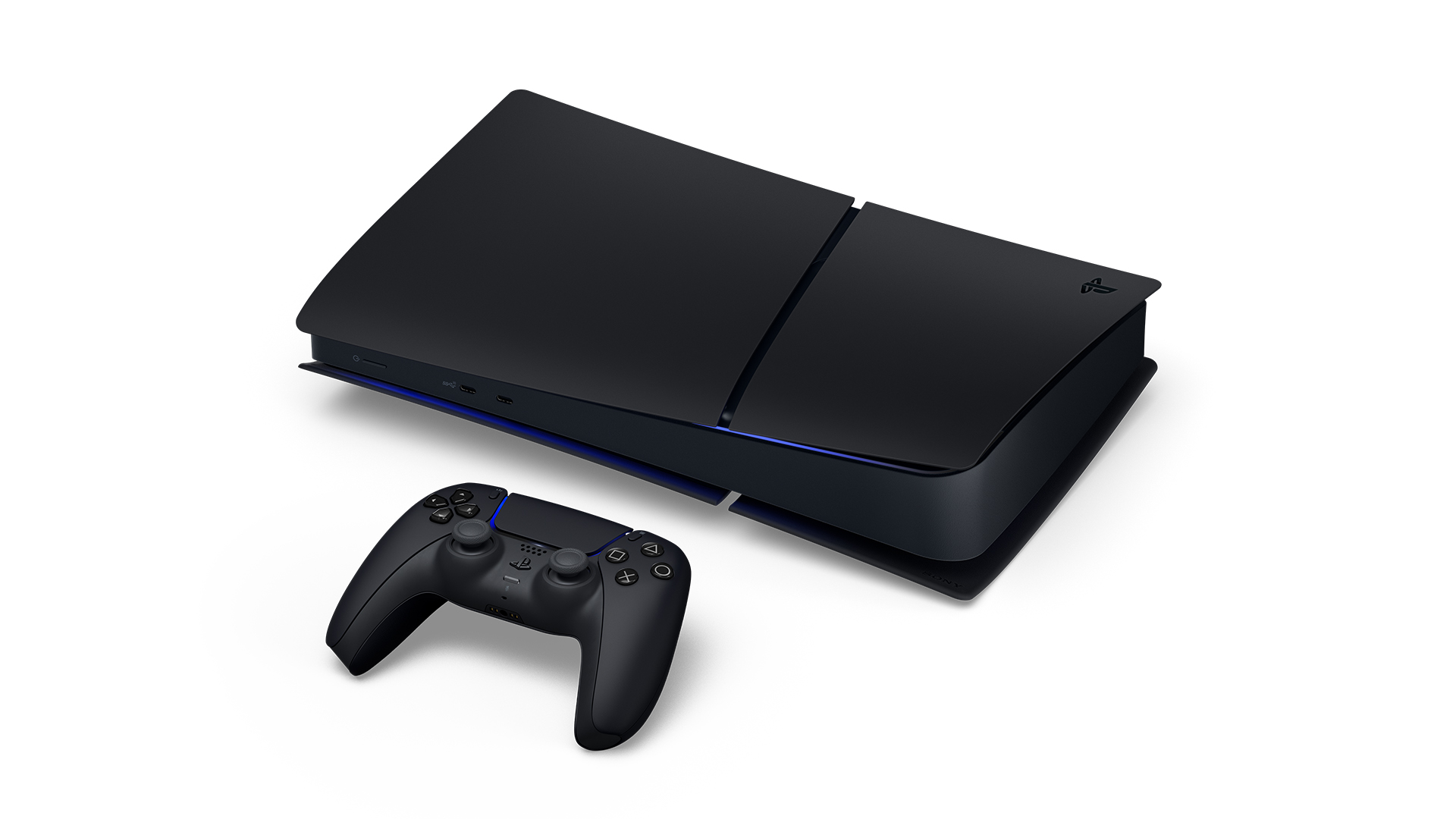 黒いPS5日本語専用本体を横置きした公式製品写真