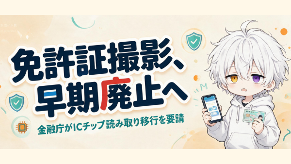 本人確認の免許証撮影が早期廃止へ。金融庁がICチップ読み取りへの前倒し移行を要請