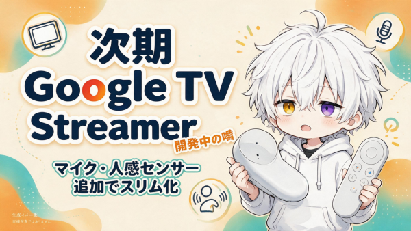 次期Google TV Streamerが開発中か。本体マイクと人感検知を追加しスリム化の噂